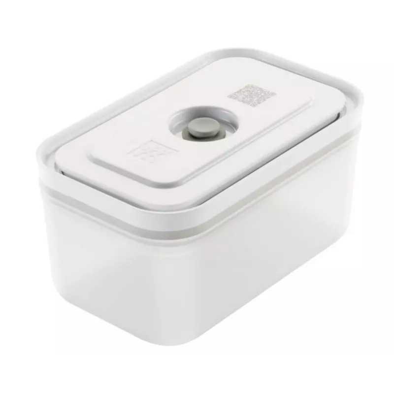 Vakuuminio sandarinimo dėžutė ZWILLING 36807-007-0, plastikinė stačiakampė maisto talpykla, 1,1 l ir 2,3 l, sandariai užrakinamas dangtelis, nuimama, permatoma balta