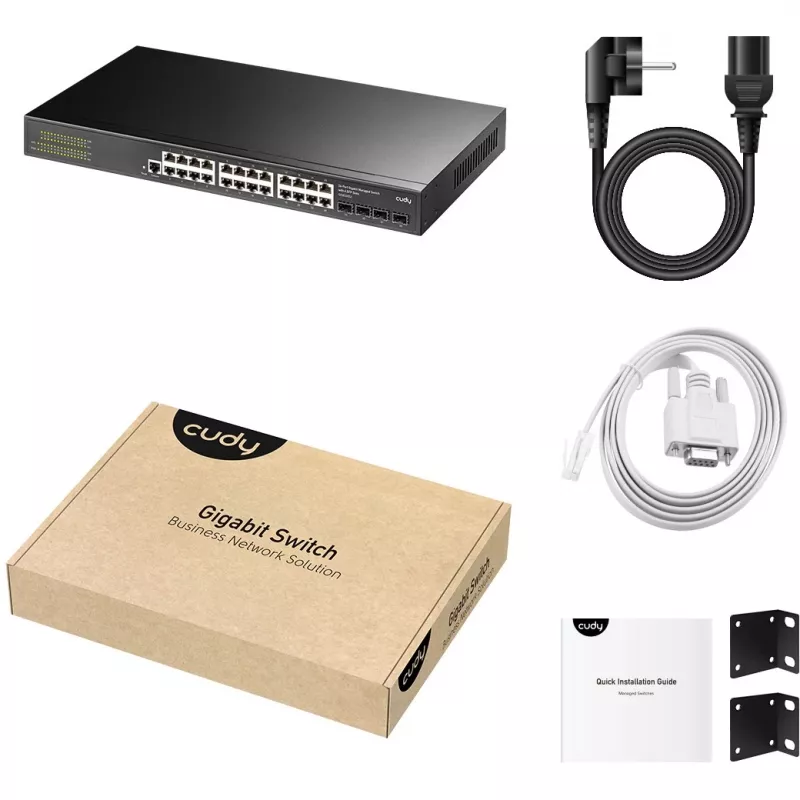 Valdomas jungiklis Cudy GS2024S2 L2/L3 Gigabit Ethernet 24 prievadai 1U