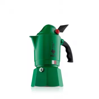 Moka puodas BIALETTI Moka BREAK ALPINA — 3 puodelių, žalias, aliuminis, bakelitinė rankena