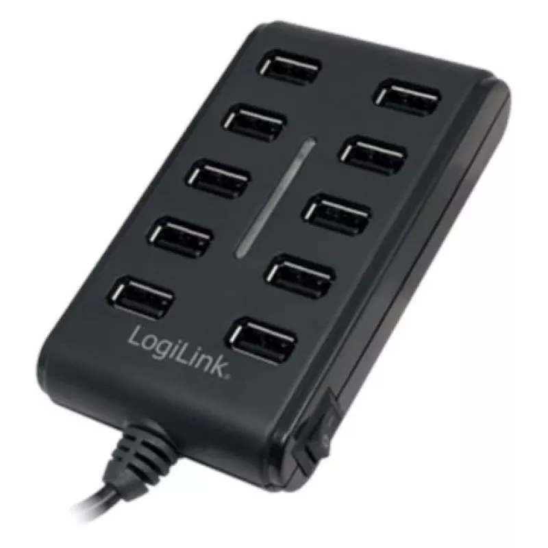 Logilink UA0125 USB šakotuvas 10 prievadų USB2.0 su maitinimo adapteriu 3,5 A | Logilink
