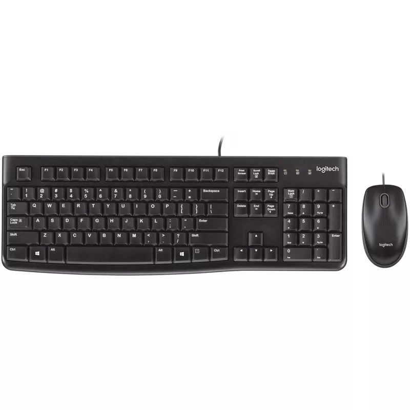Desktop MK120, laidinis, USB, QWERTZ, juodas, pelė komplekte