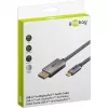 USB adapterio kabelis, USB-C kištukas > DisplayPort kištukas, 4K 60Hz (juoda/sidabrinė, 1 metras, pintas kabelis)