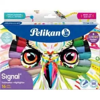 Marker Pelikan 825078 16 vnt. Plokščias antgalis Daugiaspalvis