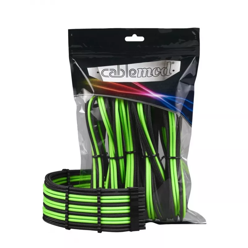 Vidinis maitinimo kabelis Cablemod CM-PCAB-BKIT-NKKLG-3PK-R juodas žalias