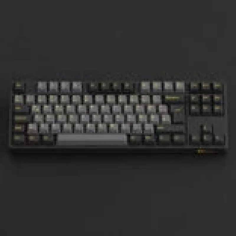 Mechaninė žaidimų klaviatūra AKKO Juoda & Gold 5087S, Akko V3 Cream Geltona Pro jungikliai, RGB apšvietimas