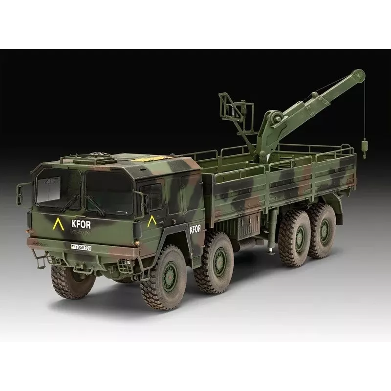 Plastikinis modelio rinkinys REVELL Man 10T Milgl 8x8 sunkvežimis masteliu 1/35