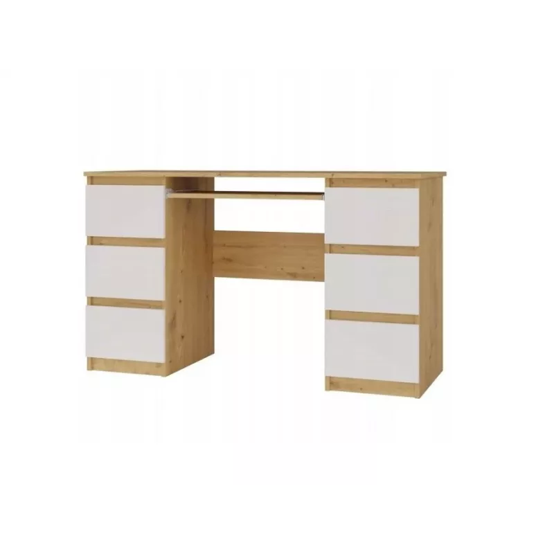 KUBA Rašomasis stalas artisan ąžuolas/baltas komplektas