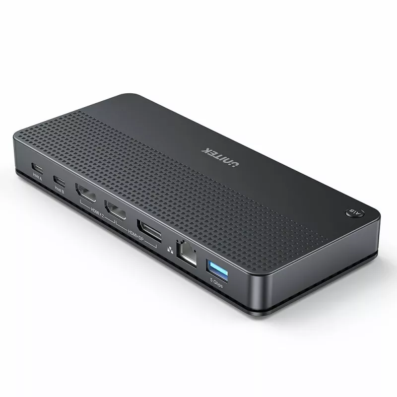 Doko stotelė UNITEK D1103A01 USB4 laidinė juoda 100W Power Delivery