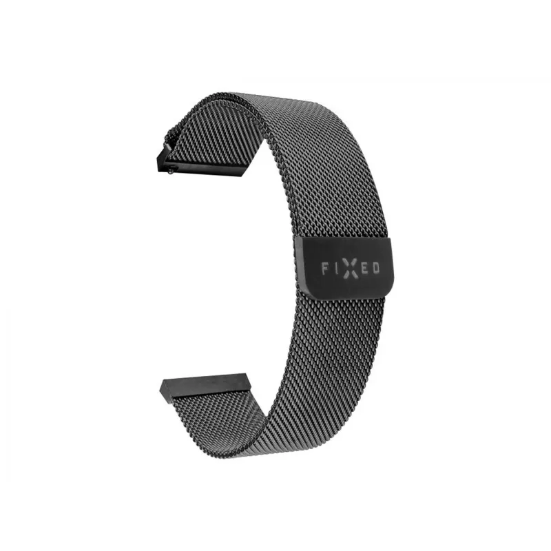 Laikrodžio dirželis FIXED Mesh Strap FIXMEST-18MM-BK 18 mm juodas metalinis tinklelis su greito atsegimo mechanizmu
