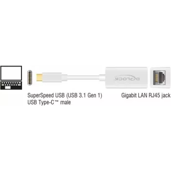 Nešiojamojo kompiuterio dokas DeLOCK 65906 USB Type-C baltas