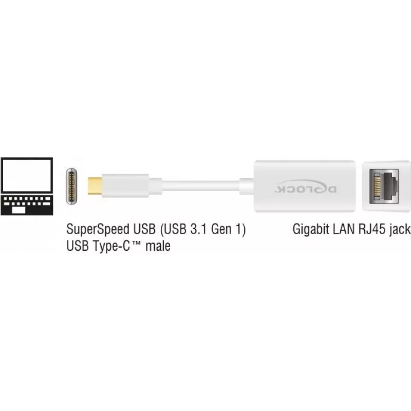 Nešiojamojo kompiuterio dokas DeLOCK 65906 USB Type-C baltas