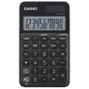 Pagrindinis skaičiuotuvas CASIO SL-310UC-BK — 10 skaitmenų, baterija/saulės energija, mokesčių ir pelno funkcijos, kišeninis dydis (70×118×8,4 mm), juodas