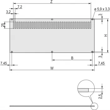 SCHROFF REAR PANEL 4U 84HP PERF. - Stovo priedas (30849030)
