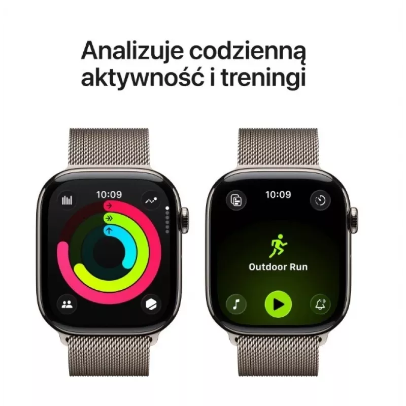 Apple Watch Series 11 GPS + Cellular 42mm Natural Titanium Case su Natural Milanese Loop