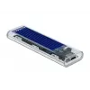 SSD korpusas DeLOCK 42620 Išorinis korpusas M.2 NVME PCIe SSD su USB Type-C lizdu permatomas