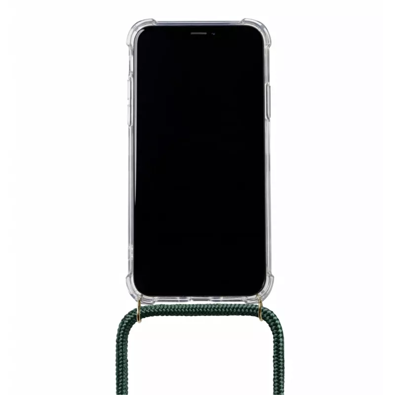 Telefono kaklo juosta Lookabe loo014, skirta iPhone XR – auksinės-žalios spalvos apsauginis maišelis su dirželiu