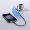 Ugreen USB-C (tiesus) / USB-C (kampuotas) PD QC 60W 3A 0,5m US255 (pilka)