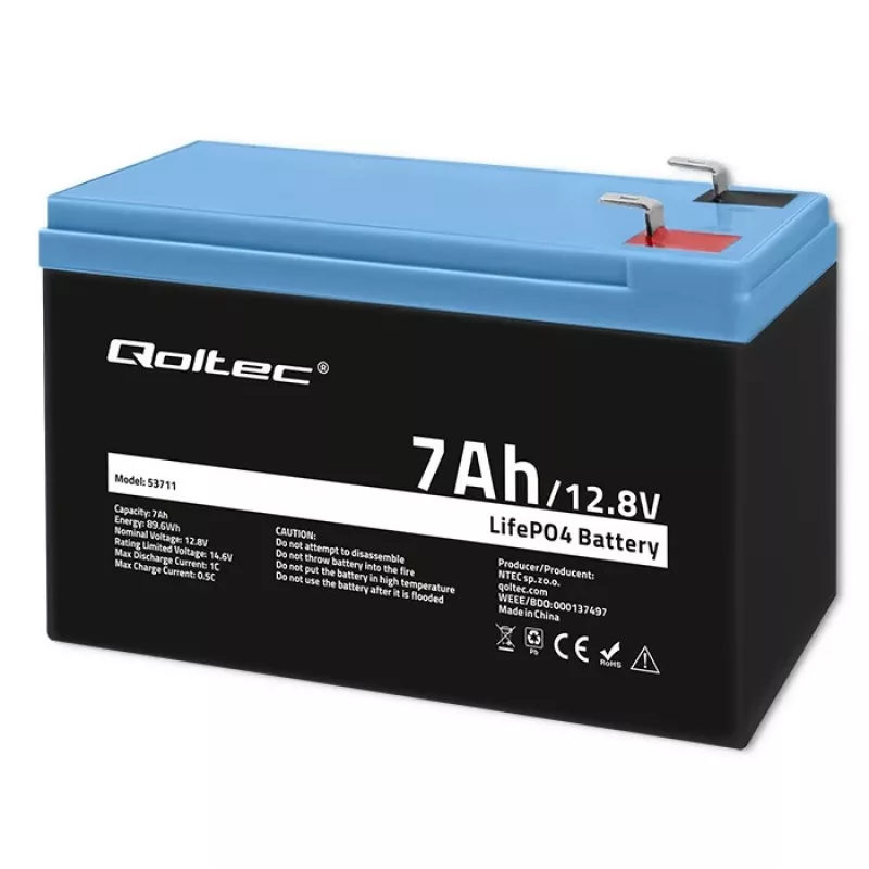 LiFePO4 baterija 12.8V 7Ah, 89.6Wh, BMS