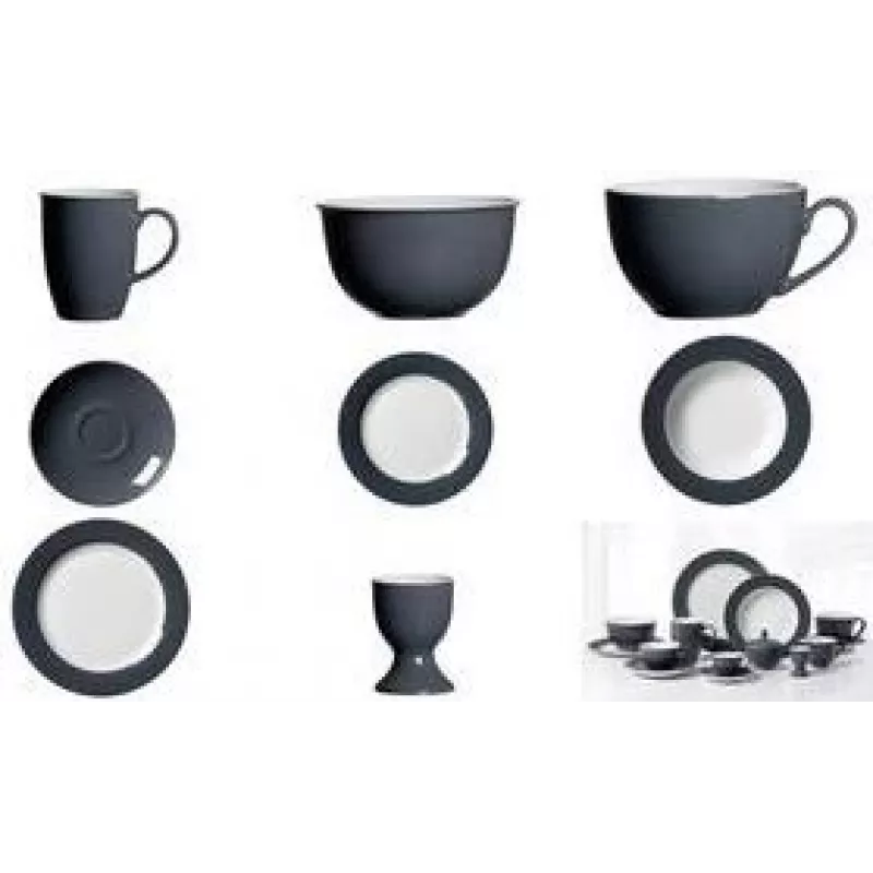 Vakarienės lėkštė ritzenhoff & breker DOPPIO ANTHRAZIT 270 mm porcelianas rinkinys 6 vnt.