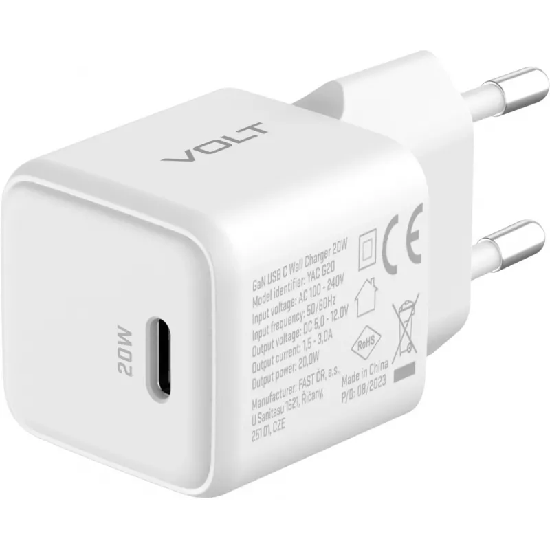 USB‑C sieninis įkroviklis YENKEE YAC G20 20W 3A Power Delivery