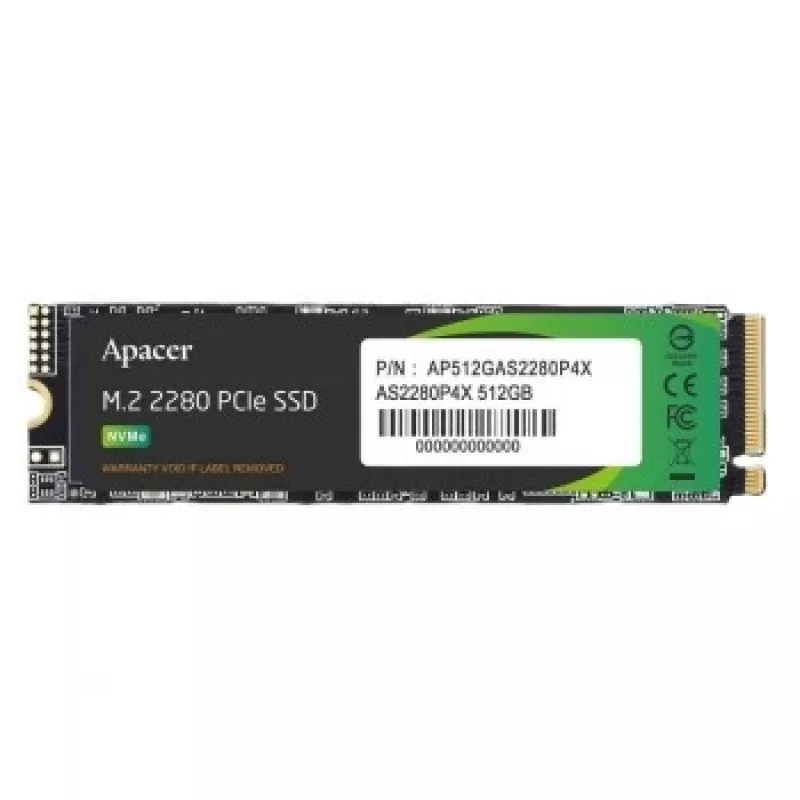 Vidinis SSD APACER AP512GAS2280P4X-1 512 GB M.2 NVMe PCIe, 2100/1500 MB/s, 3D NAND