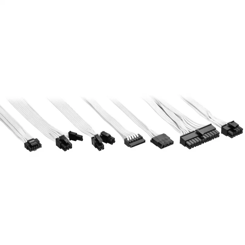 Sharkoon Rebel P20 1200 White 1x 12 Pin High Power Connector 4x PCIe kabelių valdymas PC Serverių maitinimo šaltinis