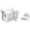 Vidinis USB-C/USB-A greitasis įkroviklis 4smarts 541065 — Universalus AC 100–240 V, maks. 20 V, 0,7 m laidas, baltas
