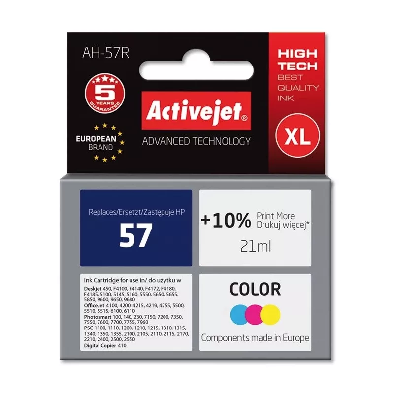 Activejet AH-57R rašalas (HP 57 C6657AE pakaitalas; Premium; 21 ml; spalvotas)