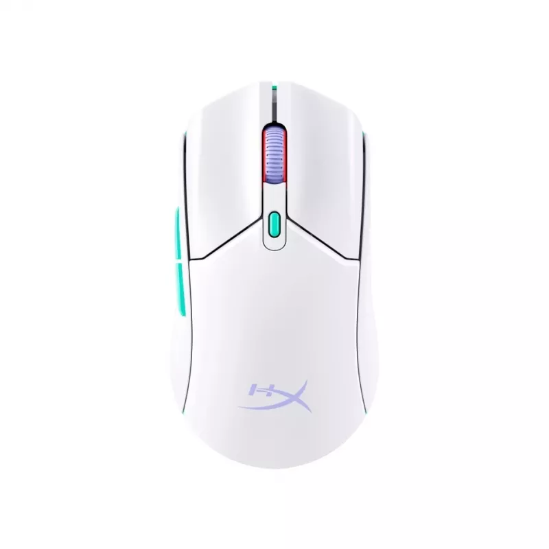 HyperX Pulsefire Haste 2 Core Wls – žaidimų pelė (balta/žalia/violetinė)