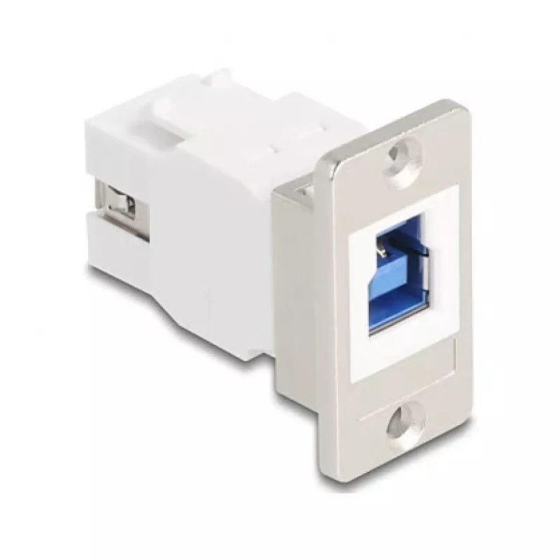 Keystone modulis DELOCK 67337 panelinis USB Type-B į USB Type-A 5 Gbps, sidabrinis/baltas