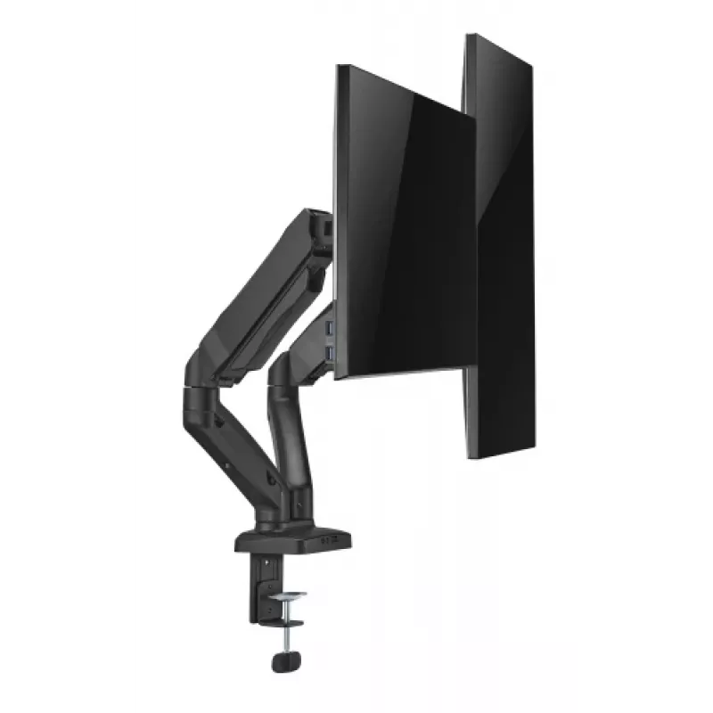 Monitoriaus laikiklis up up Ekonomiškas Interaktyvus Atsvaro Dviejų Monitorių Laikiklis Matinis Juodas VESA 75x75/100x100