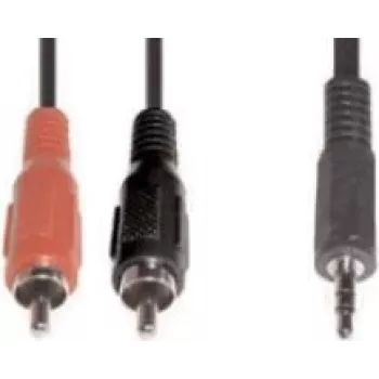 Garso kabelis e+p B 113 1.5m 2xRCA 3.5mm juodas