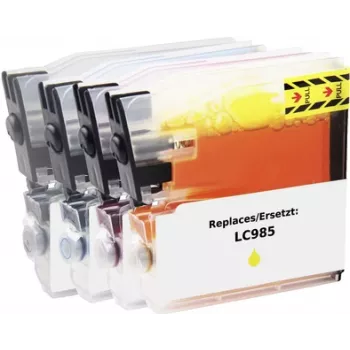 Renkforce rašalo kombinacijų rinkinys, pakeičiantis Brother LC-985 (LC985VALBPDR) suderinamas juoda, žalsvai mėlyna, rausvai raudona, geltona RF-I-B-LC985BKCMY5PK RF-5718884 (RF-5718884)
