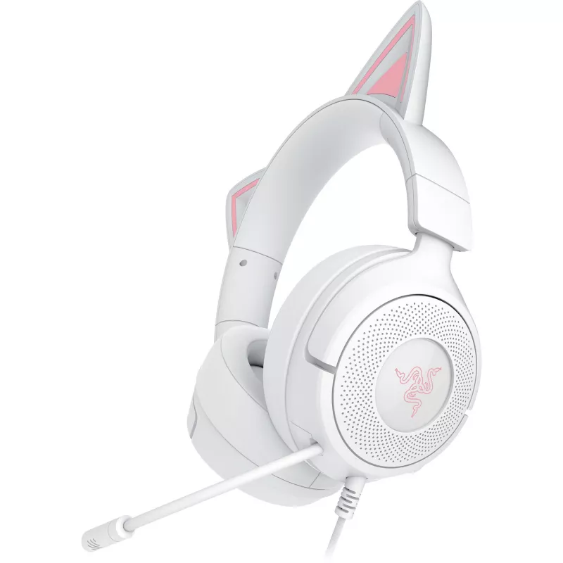Ausinės Razer Kraken Kitty V3 X — žaidimų ausinės su RGB apšvietimu, lengvu dizainu, įmontuotu mikrofonu