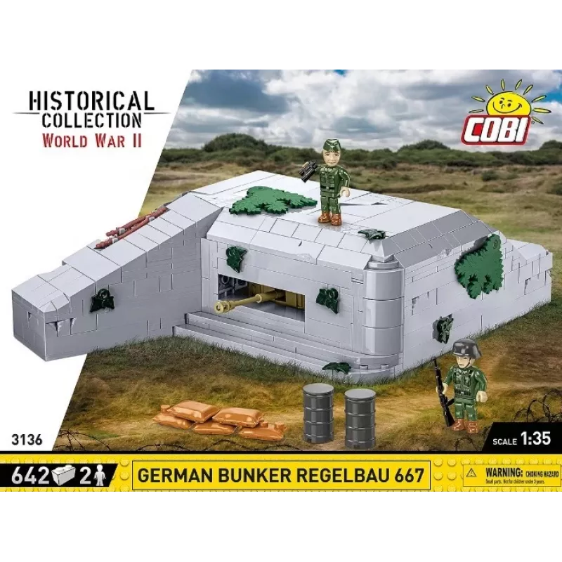 Konstruktorinis rinkinys Cobi German Bunker Regelbau 667/642 modelis COBI-3136 – detalus plytų rinkinys