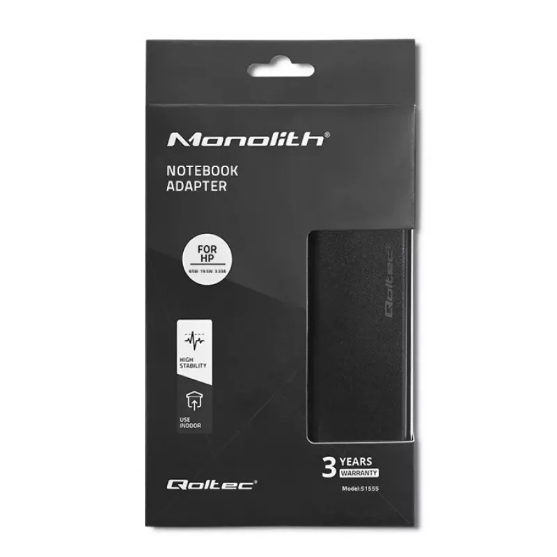 Maitinimo adapteris Qoltec 51555 Patalpoje 65W Juodas