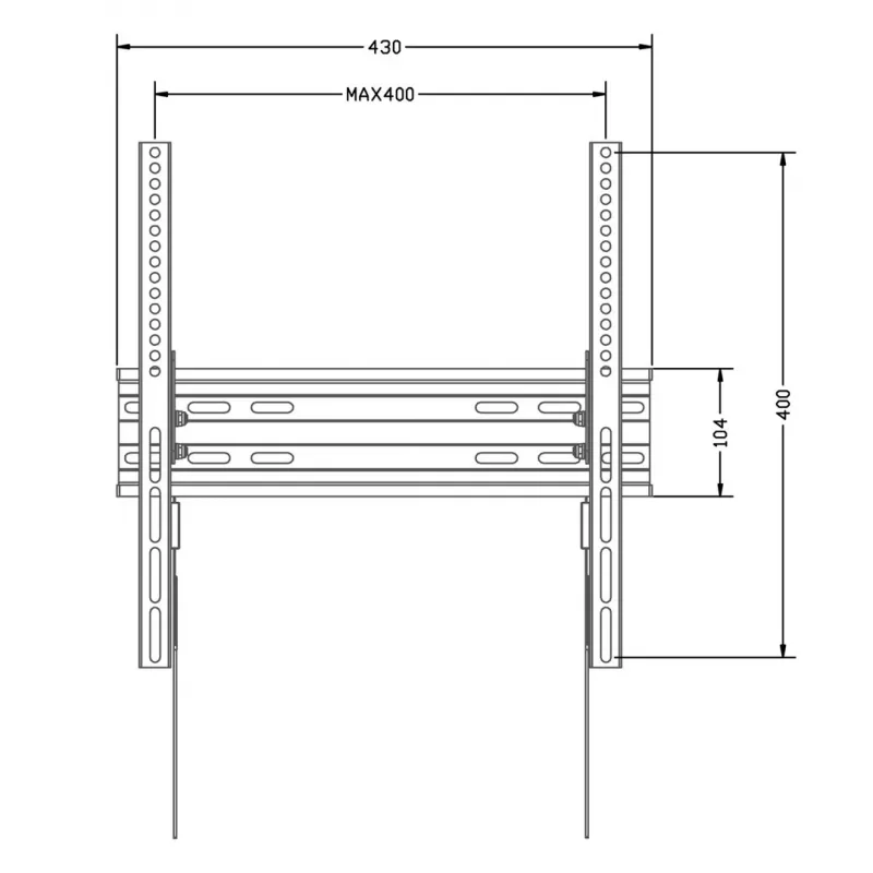 Sieninis televizoriaus laikiklis MACLEAN MC-748A VESA 100x100–400x400 mm pasukamas, juodas, apkrova iki 45 kg