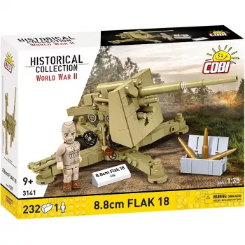 Cobi kaladėlių modelio rinkinys 8,8 cm Flak 18 — 232 detalės, mastelis 1:35