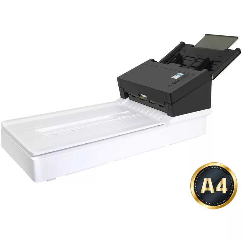 Avision ADF skaitytuvas AD360GF — A4 ADF, 600 x 1200 DPI, 100 lapų tiektuvas, CIS, dvipusis, LCD, baltas