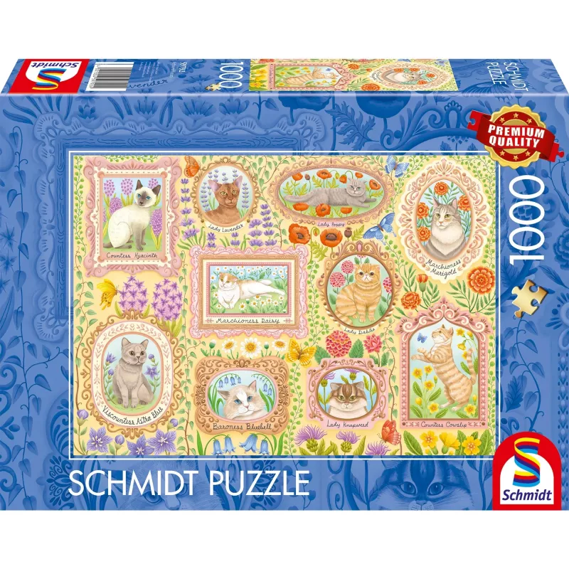 Dėlionė schmidt spiele Noble Cats in Blossom, 1000 vienetų, modelis 59792