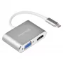 Išorinis vaizdo adapteris SidabrinėSTONE EP16 USB-C 3.1 su HDMI ir VGA išvestimis