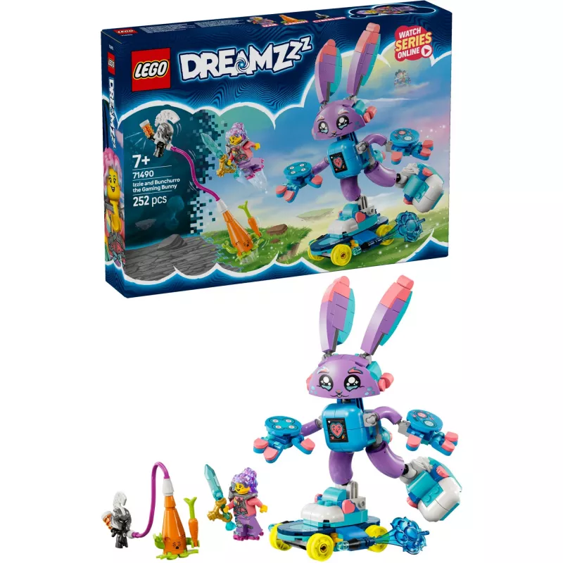 LEGO statybinių kaladėlių rinkinys LEGO 71490 Dreamzz Izzie and Bunchurro Gaming Bunny – personažų žaidimo rinkinys