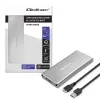 Aliuminio korpusas QOLTEC 51833, skirtas M.2 SSD, SATA į USB 3.0, palaiko iki 2TB