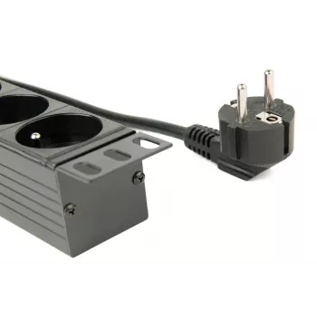 EnerGenie EG-PDU-014-F Stovo maitinimo skirstytuvas (8 FR lizdai, 1U, 16A, Schuko kištukas, 3 m, juoda spalva)