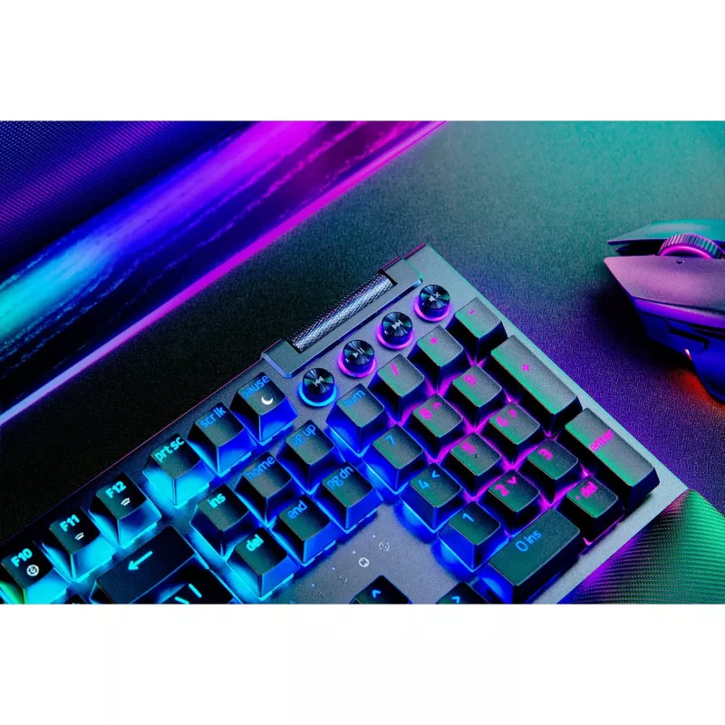 Razer JuodaWidow V4 Pro klaviatūra, žaidimams, USB, QWERTZ, vokiška, juoda
