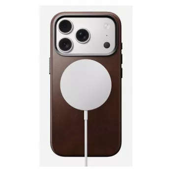 Mobiliojo telefono dėklas Nomad Traditional Leather Case, skirtas iPhone 17 Pro, odinis mikropluoštas, tinka 6,3 colio (16 cm), ruda