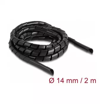 DeLOCK spiralinė žarna lanksti 2 m x 14 mm juoda polietileno