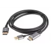Lanberg CA-HDDP-20CU-0018-BK vaizdo kabelio adapteris 1,8 m DisplayPort HDMI + USB juoda, sidabrinė