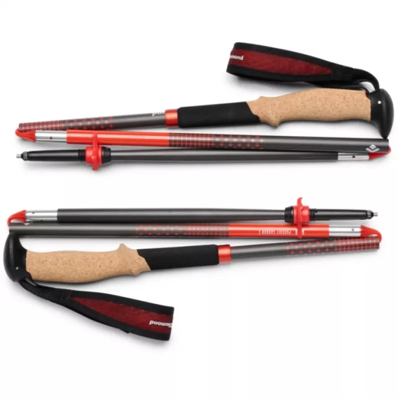 Žygio lazdos Pursuit Carbon Z, Fitness įrenginys Antracitas/oranžinė, 1 pora, 130 cm