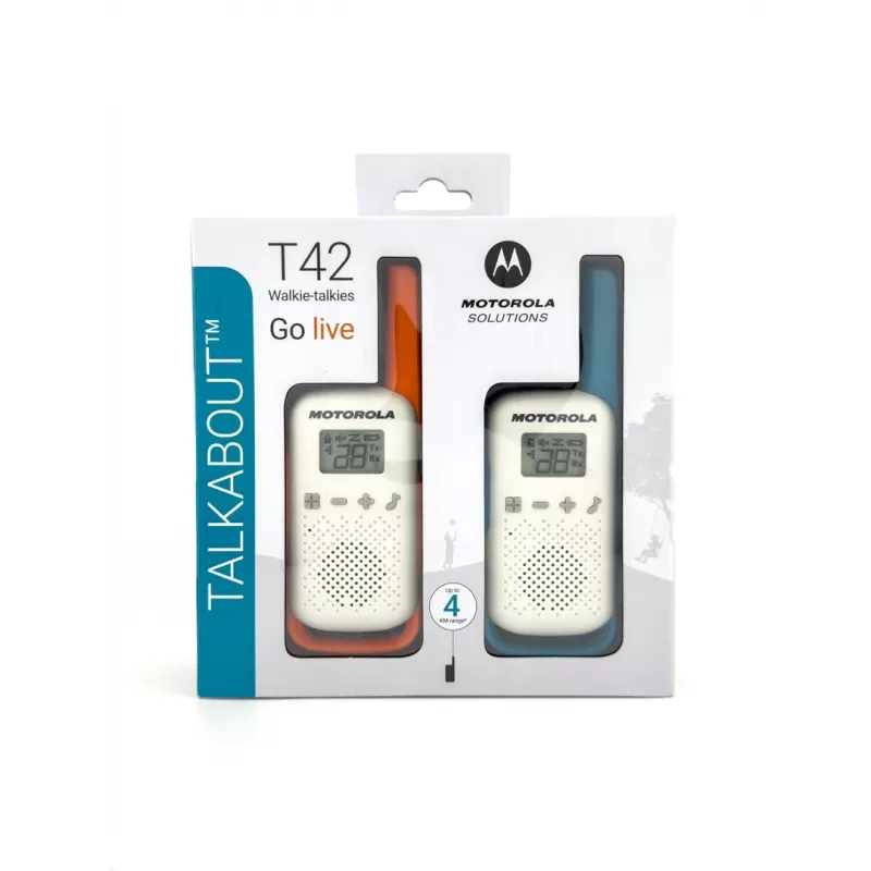 Motorola Talkabout T42 - racija, 2 vnt. rinkinys (oranžinė-mėlyna)